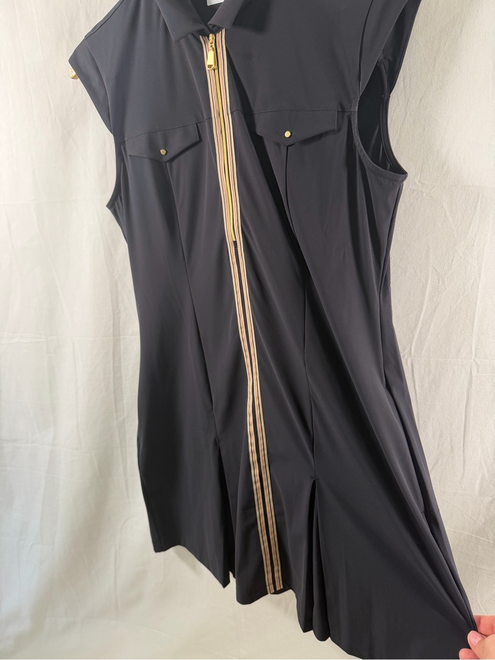 Greg Norman Collection Black Sleeveless Zip-Front Mini Dress - Picture 3 of 5